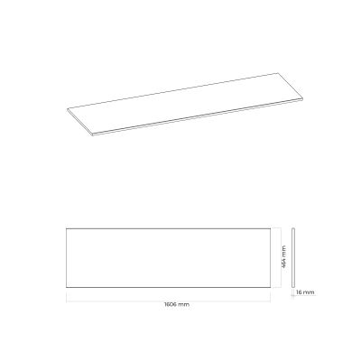 Oltens Vernal zestaw mebli łazienkowych 160 cm z blatem biały połysk/czarny mat 68330000