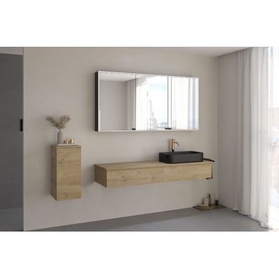 Kronenbach Cube szafka z blatem 161x48,7x23,5 cm podumywalkowa wisząca jasny dąb KBWTKOWTL1612GH