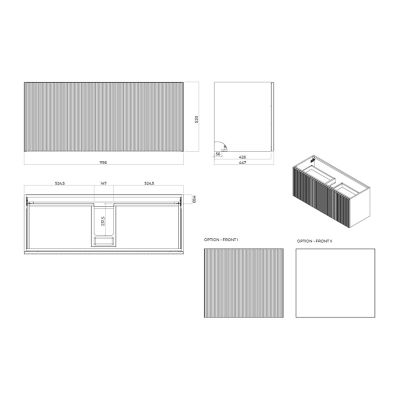 Zestaw Oltens Lun szafka podumywalkowa 120 cm z blatem dąb/biały mat 68741060