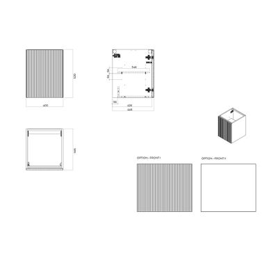 Zestaw Oltens Lun szafka podumywalkowa 60 cm z blatem czarny mat/dąb 68687300