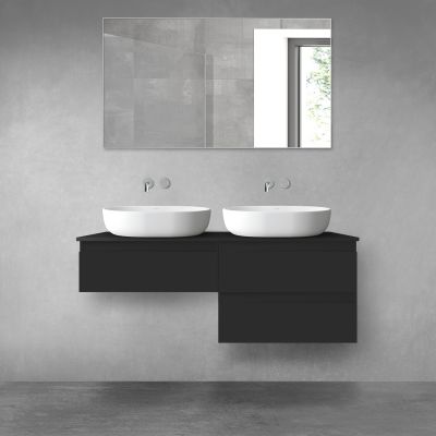 Oltens Vernal zestaw mebli łazienkowych 120 cm z blatem czarny mat 68234300