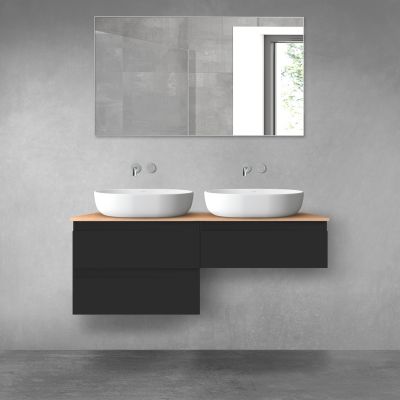 Oltens Vernal zestaw mebli łazienkowych 120 cm z blatem czarny mat/dąb 68235300