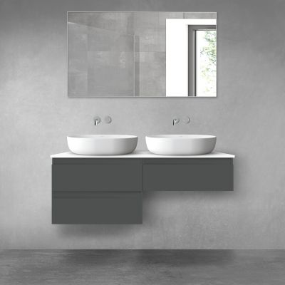 Oltens Vernal zestaw mebli łazienkowych 120 cm z blatem grafit mat/biały połysk 68236400