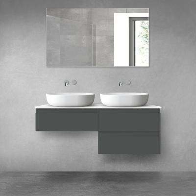 Oltens Vernal zestaw mebli łazienkowych 120 cm z blatem grafit mat/biały połysk 68236400
