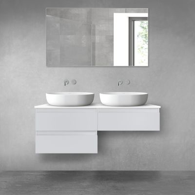 Oltens Vernal zestaw mebli łazienkowych 120 cm z blatem szary mat/biały połysk 68236700