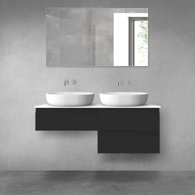 Oltens Vernal zestaw mebli łazienkowych 120 cm z blatem czarny mat/biały połysk 68236300