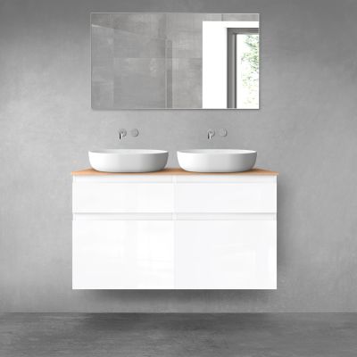Oltens Vernal zestaw mebli łazienkowych 120 cm z blatem biały połysk/dąb 68301000