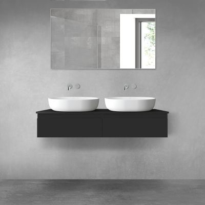 Oltens Vernal zestaw mebli łazienkowych 120 cm z blatem czarny mat 68238300