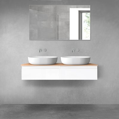 Oltens Vernal zestaw mebli łazienkowych 120 cm z blatem biały połysk/dąb 68239000
