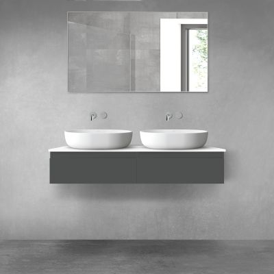 Oltens Vernal zestaw mebli łazienkowych 120 cm z blatem grafit mat/biały połysk 68240400