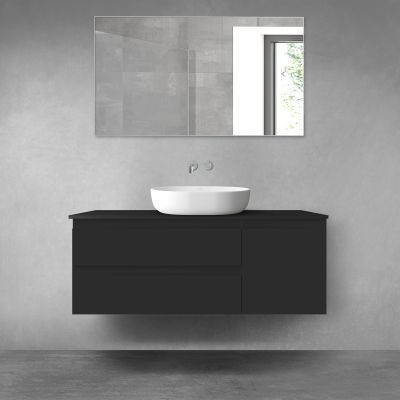 Oltens Vernal zestaw mebli łazienkowych 120 cm z blatem czarny mat 68209300