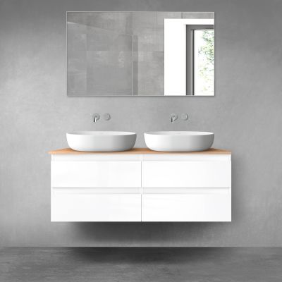 Oltens Vernal zestaw mebli łazienkowych 120 cm z blatem biały połysk/dąb 68215000