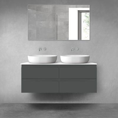 Oltens Vernal zestaw mebli łazienkowych 120 cm z blatem grafit mat/biały połysk 68216400