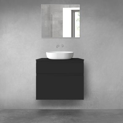 Oltens Vernal zestaw mebli łazienkowych 80 cm z blatem czarny mat 68219300