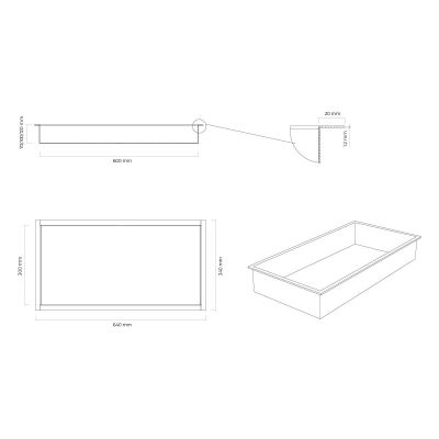 Oltens Grotta półka wnękowa 60 cm 97001300