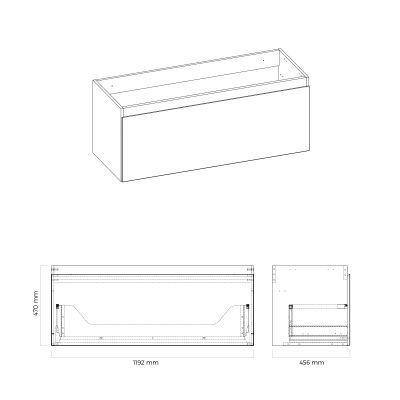Oltens Vernal szafka 120 cm podumywalkowa wisząca z blatem biały połysk 68129000