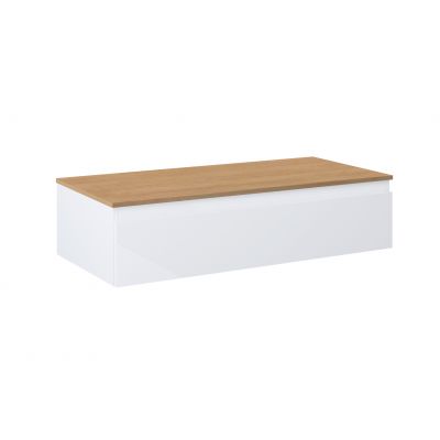 Oltens Vernal szafka 100 cm podumywalkowa wisząca z blatem biały połysk/dąb 68109000