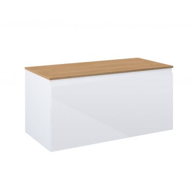 Oltens Vernal szafka 100 cm podumywalkowa wisząca z blatem biały połysk/dąb 68113000