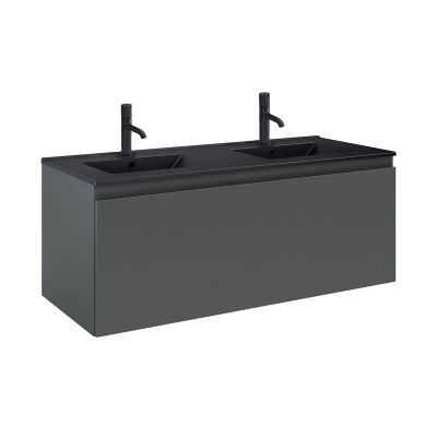 Oltens Vernal umywalka z szafką 120 cm czarny mat/grafit mat 68035400