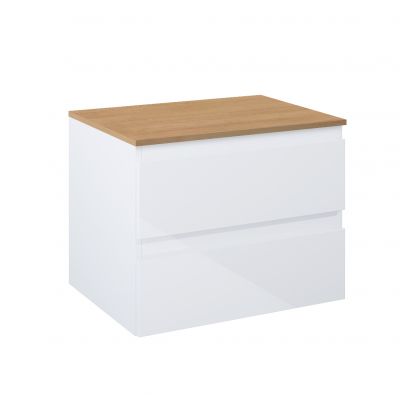 Oltens Vernal szafka 60 cm podumywalkowa wisząca z blatem biały połysk/dąb 68124000