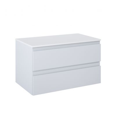 Oltens Vernal szafka 80 cm podumywalkowa wisząca z blatem szary mat/biały połysk 68122700