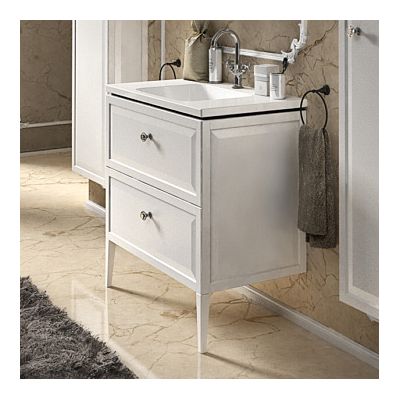Zestaw Oristo Montebianco Amelia umywalka z szafką 80 cm biały/piaskowy mat (OR47SD2S8010,UMEAM8092)