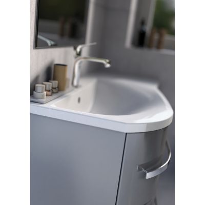 Zestaw Oristo Opal umywalka z szafką 90 cm lewy biały/szary połysk (OR30SD4S903L, UMEOP9092L)