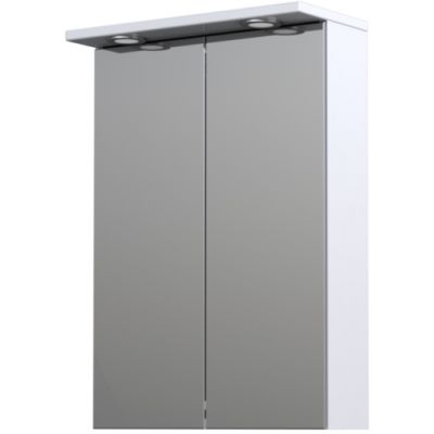 Oristo Silver szafka 50 cm wisząca górna z lustrem biały połysk OR33-SGL2D-50-1
