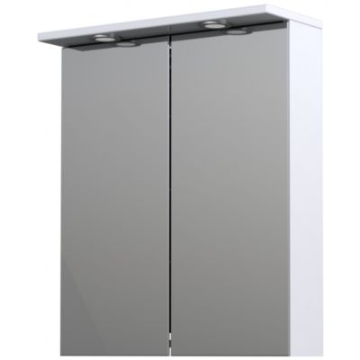 Oristo Silver szafka 60 cm wisząca górna z lustrem biały połysk OR33-SGL2D-60-1