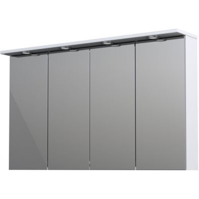 Oristo Silver szafka 120 cm wisząca górna z lustrem biały połysk OR33-SGL4D-120-1