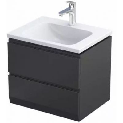 Oristo Brylant Uni szafka 59,6x45,5x50 cm podumywalkowa wisząca czarna OR36-SD2S-60-8-V3