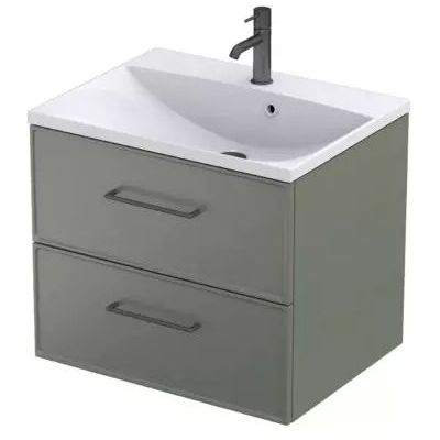 Oristo Lagom szafka 59,6x45,5x50 cm podumywalkowa wisząca oliwkowy mat OR53-SD2S-60-17