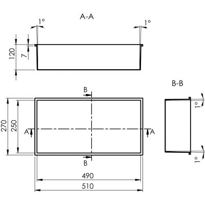 Polysan Inserta półka wnękowa 51 cm antracyt 1301-53B