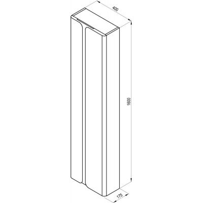Ravak Balance szafka boczna 160 cm wysoka wisząca biały/grafit X000001374