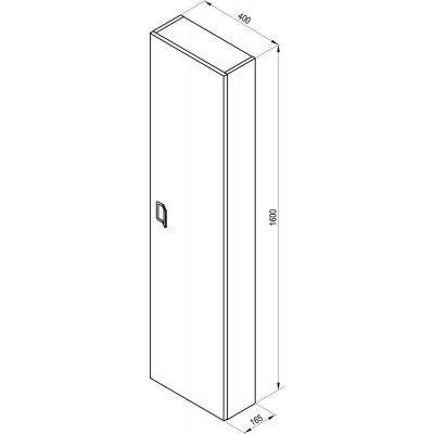 Ravak Comfort szafka boczna 160 cm wysoka wisząca biały X000001382