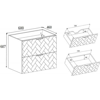 Rodan Trend szafka 60x46x60,7 cm podumywalkowa wisząca beżowa