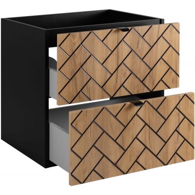 Zestaw Rodan Trend zestaw mebli łazienkowych 80 cm czarny/dąb (5906154450874, 5906154452168, 5906154451925)