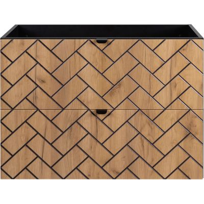 Zestaw Rodan Trend zestaw mebli łazienkowych 100 cm czarny/dąb (5906154450881, 5906154452168, 5906154451840)