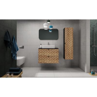 Zestaw Rodan Trend zestaw mebli łazienkowych 100 cm czarny/dąb (5906154450881, 5906154452168, 5906154451840)