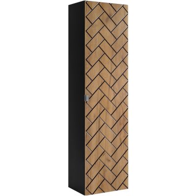 Rodan Trend szafka 35x27x136 cm boczna wisząca czarna-dąb