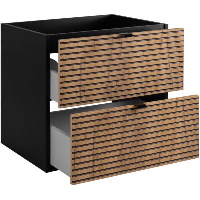 Rodan Loft szafka 60x46x57 cm podumywalkowa wisząca czarna-dąb