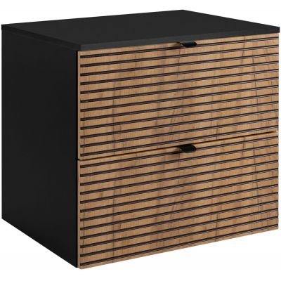 Rodan Loft szafka 60x46x57 cm podumywalkowa wisząca czarna-dąb