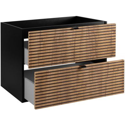 Rodan Loft szafka 80x46x57 cm podumywalkowa wisząca czarna-dąb