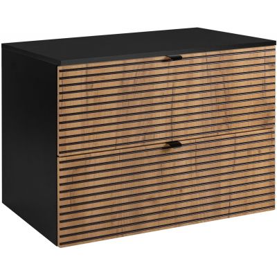 Rodan Loft szafka 80x46x57 cm podumywalkowa wisząca czarna-dąb