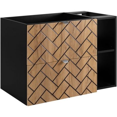 Zestaw Rodan Trend zestaw mebli łazienkowych 80 cm czarny/dąb (5906154450874, 5906154452168)