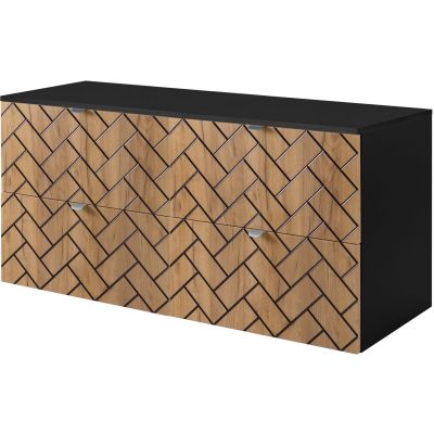 Zestaw Rodan Trend zestaw mebli łazienkowych 120 cm czarny/dąb (5906154450874, 5906154451963)