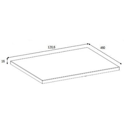 Rodan blat naszafkowy 120,6x46 cm biały