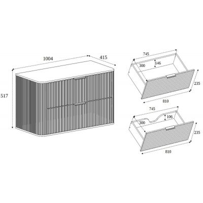 Rodan Elegance szafka z blatem 100,4x41,5x51,7 cm podumywalkowa wisząca beżowa