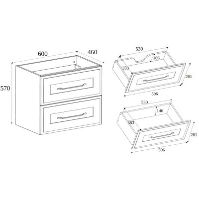 Rodan Classic szafka 60x46x57 cm podumywalkowa wisząca beżowa