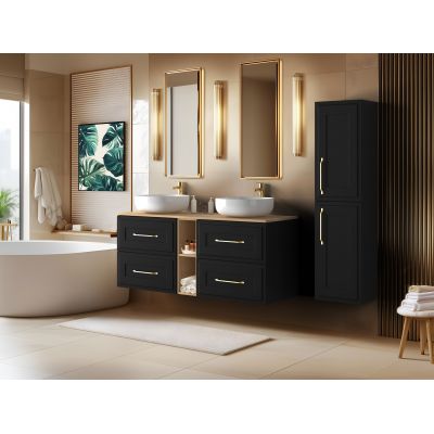 Rodan Classic szafka 35x27x136 cm boczna wisząca czarna